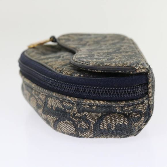 Christian Dior Trotter Canvas Saddle Pouch Navy Auth bs6504 - Picture 4 of 16